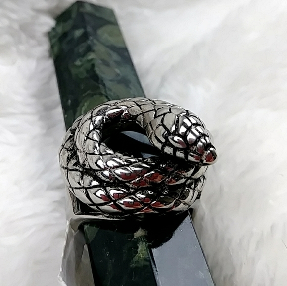 Serpent Snake Ring Hypoallergenic Unisex - Picture 8 of 15